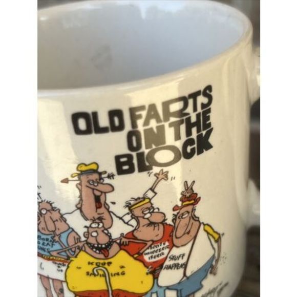 Vintage Old Farts On The Block Mug - Old Fart - Laff Times S Papal Korea Funny - Picture 3 of 12